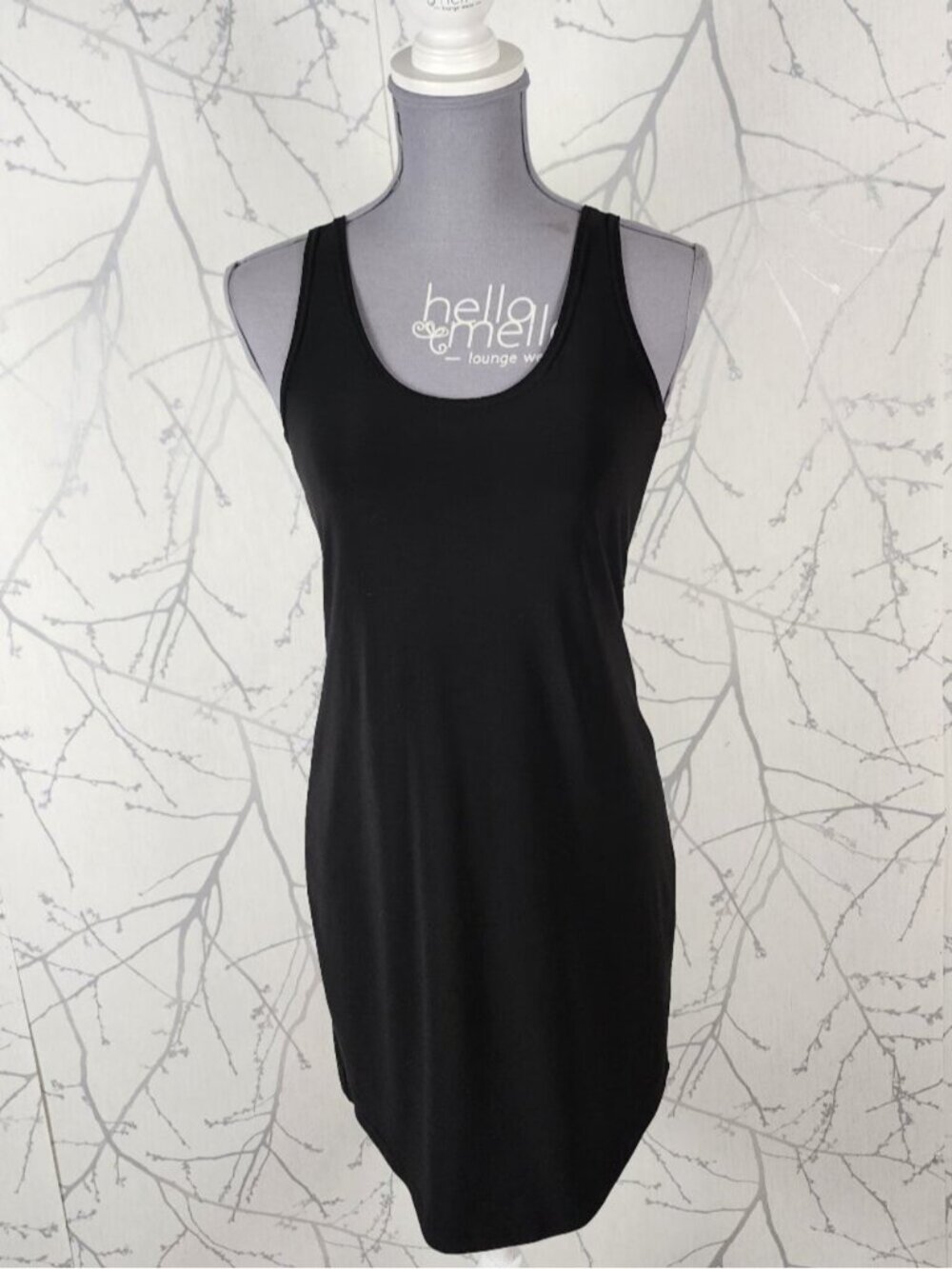 Sympli Black Slinky Stretch Jersey Scoop Neck Tunic Tank